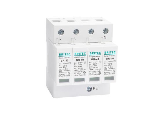 40kA τριφασική εναλλασσόμενου ρεύματος SPD καλύπτρα βροντής ηλεκτρικών κατασκευαστών πλαστική