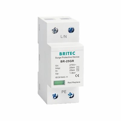 Συσκευή προστασίας από υπερτάσεις 25kA Class I Type 1 Lightning Protector Uc 150V 275V 320V T1