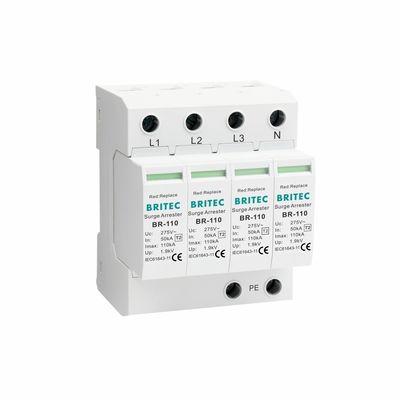 BR-110 4P OEM Τύπος 2 Προστατευτής υπερτάσεων 275v Προστατευτική συσκευή υπετάσεων SPD Varistor arrester 4-pole surge arrester