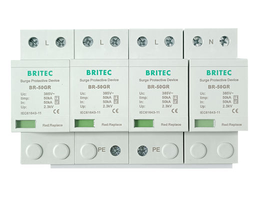 BR-50GR 4P Προστασία από ηλεκτρονικό ρεύμα Ηλεκτρονικό ρεύμα Κίνα συσκευή προστασίας κατά της υπερέκτασης τύπου 1 Spd spd t1 t2 type 1 υπερέκτασης arrester