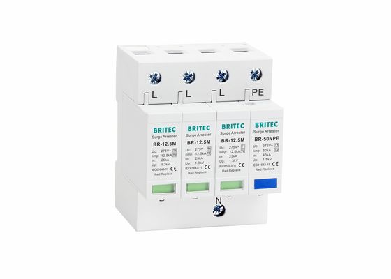 Υψηλό ρεύμα απαλλαγής απορροφητών κύματος καλυπτρών αστραπής κατηγορίας B+C 12.5KA CE