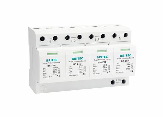 Φραγμός κεραυνού 4 πόλων τύπου 1 Προστατευτής υπερεχύρων Θερμική πλαστική δομή