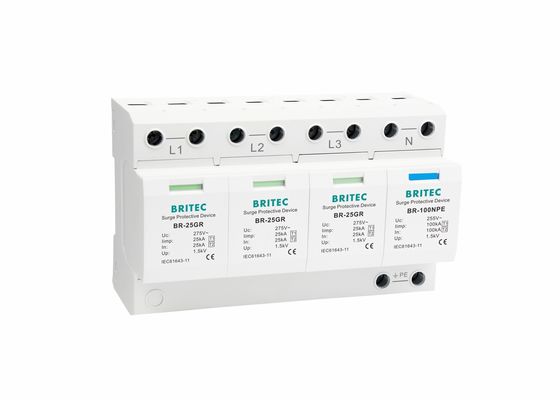 25KA Προστασία από κεραυνό Εγκρατητής υπερχείλισης Θερμοπλαστικός Τριφασικός Προστατευτής υπερχείλισης