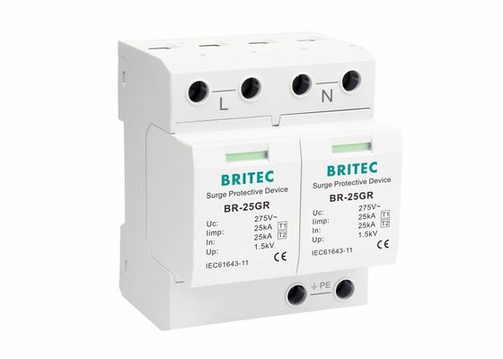 25kA μονό φάση IP20 Τύπου 1 Προστασία από υπερτάσεις Προστασία από υπερτάσεις