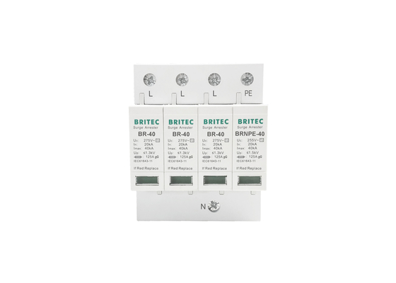 40kA 275V/255V Τεχνολογική διάταξη προστασίας από υπερβολικές τάσεις DIN Rail 3 φάσης τύπου 2 SPD