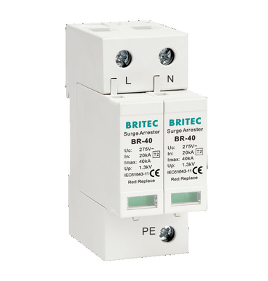 Τύπος T2 BR-40 3P+1 - 2 κύματος Arrester SPD προστάτη βροντής 3 φάσης αστραπής ανασχετικό