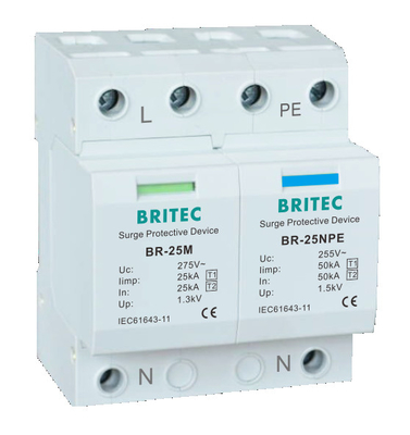 BRITEC BR-25M T1+T2 B+C 3P DIN Rail 35mm Spd T1 varistor υπερεκκλιματισμός type1 3p υπερεκλιματισμός