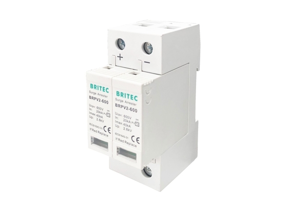 Arrester τύπος κύματος DC600V 2P 40KA φωτοβολταϊκός PV - χαμηλή τάση προστάτη αστραπής 2