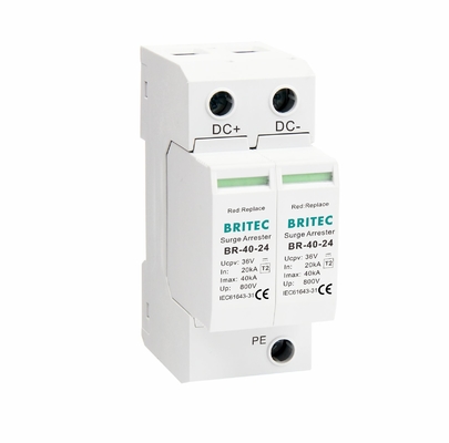 BR-40-110 Συστήμα προστασίας από υπερτάσεις DC SPD Συστήμα καταστολής υπερτάσεων Dc 40kA 110v pv arrester