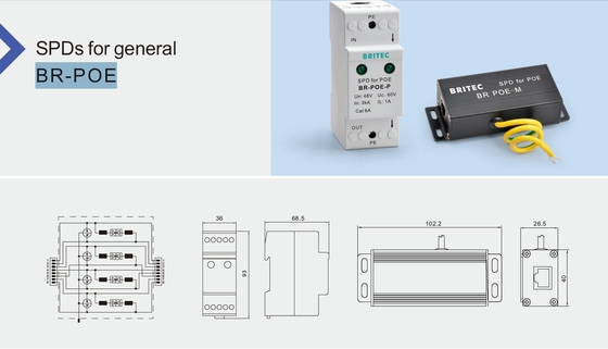 BR-POE-P Σύνδεση Ethernet RJ45 Προστασία από υπερτάσεις Poe Ethernet Προστασία από υπερτάσεις Lightning Network