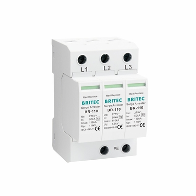 BR-110 4P OEM Τύπος 2 Προστατευτής υπερτάσεων 275v Προστατευτική συσκευή υπετάσεων SPD Varistor arrester 4-pole surge arrester