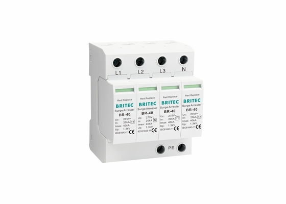 4P SPD τάξης II 40ka AC προστατευτικός 150V/275V/320V//385V/440V προστατευτικός κεραυνός