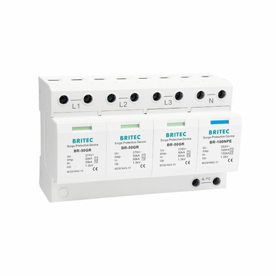 Τούβ BR-50GR 3P+N τάξη 1 AC SPD 50ka συσκευή προστασίας από υπερεχύσεις τύπου 1 spd προστασία από κεραυνό TUV σπινθήρα spd