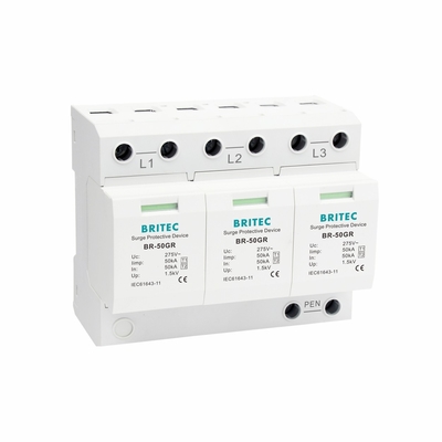 Τούβ BR-50GR 3P+N τάξη 1 AC SPD 50ka συσκευή προστασίας από υπερεχύσεις τύπου 1 spd προστασία από κεραυνό TUV σπινθήρα spd