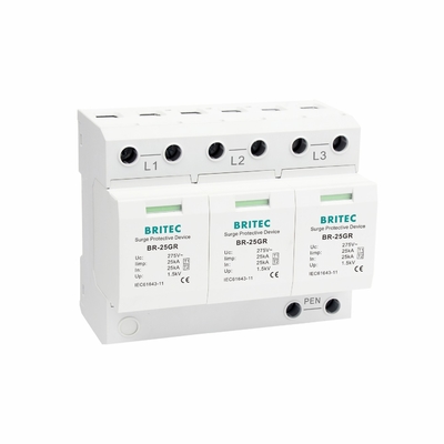 BRITEC Spd Προστατευτής υπερτάσεων BR-25GR 3P 25kA Τρεις φάσεις Τύπος 1 τάξη 1 καταστολέας υπερτάσεων Καταστολέας σπινθήρων