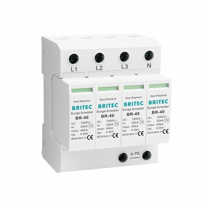 BR-40 1000 4P Τύπος 2 Προστατευτής υπερτάσεων 1000V 690V 800V Τρεις φάσεις υψηλής τάσης προστατευτής υπερτάσεων AC