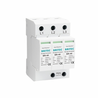 BR-40 690 3P Τύπος 2 690V 800V 1000V υψηλής τάσης προστατευτής υπερτάξεων AC μοντελοποιημένος δέκτης υπερτάσεων 3 φάσεων