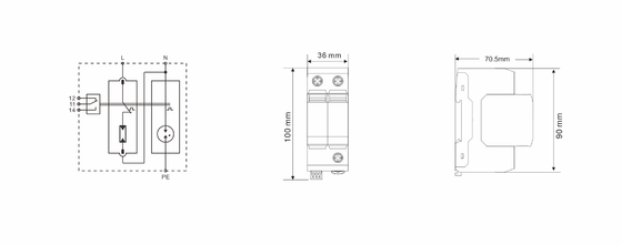 BR-25GS 1+1 spd t1 25ka Προστατευτής υπερεκτάσεων Προστασία υπερεκτάσεων κεραυνών τύπου σπινθήρα spd