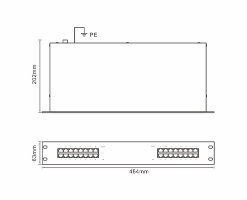 BRRJ45H-16R Προστατευτής Υπερτάσεων Σήματος 1000M για τοποθέτηση σε rack, προστασία από υπερτάσεις Ethernet