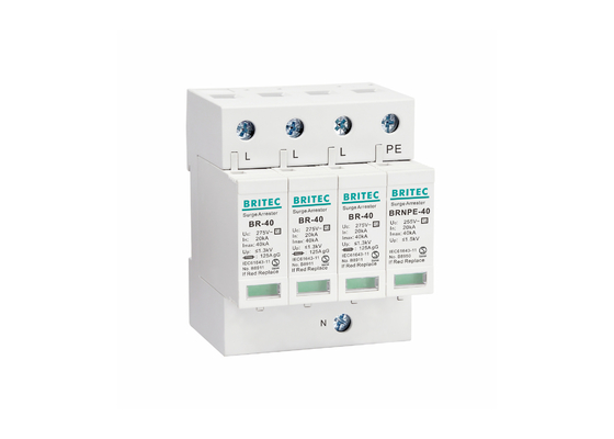 40kA 275V/255V Τεχνολογική διάταξη προστασίας από υπερβολικές τάσεις DIN Rail 3 φάσης τύπου 2 SPD