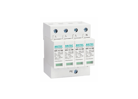 12.5kA Τύπος 1+2 320V 4P Οικιακός Προστατευτής Πλημμύρας Προστασία από κεραυνό