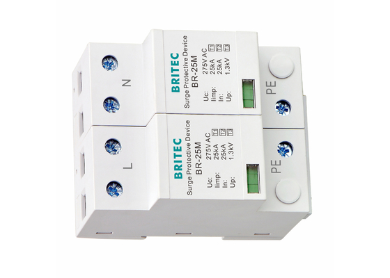 Τύπος 1+2+3 25kA 275V SPD 2 πόλων Τύπος 1 Προστατευτής υπερεκτάσεων Προστασία από κεραυνό