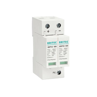 BRPV2-600 2 Mod 600V Φωτοβολταϊκό φωτοβολταϊκό Spd DC Προστατευτική συσκευή υπερεύματος ηλιακής ενέργειας spd dc600v pv arrester υπερεύματος