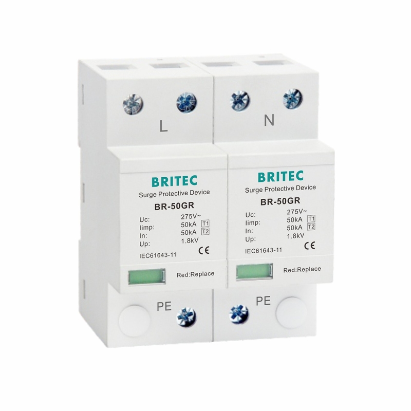 Κατηγορία Ι καλύπτρα 10/350 ενιαία φάση 50KA 150V/275V/320V κύματος δύναμης
