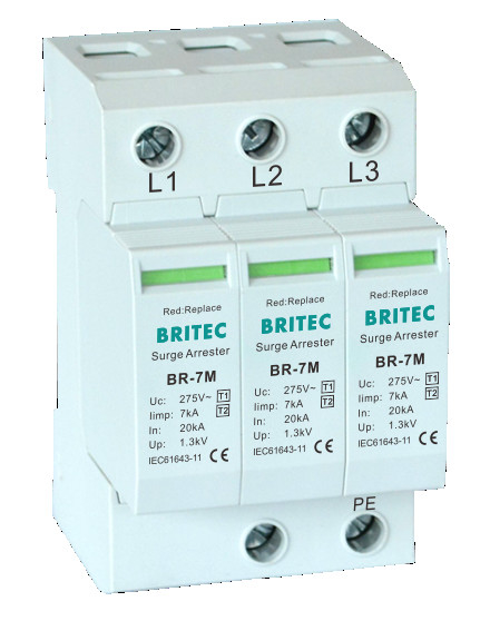 BR-7M 3P T1+T2 συσσωρευτής συσσωρευτών B+C Προστατευτής κεραυνών