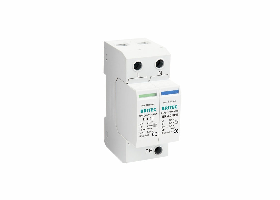 TVSS 150V/275V/320V/385V/440V 40KA Din Σιδηροδρομική ισχύς Προστασία από κεραυνό