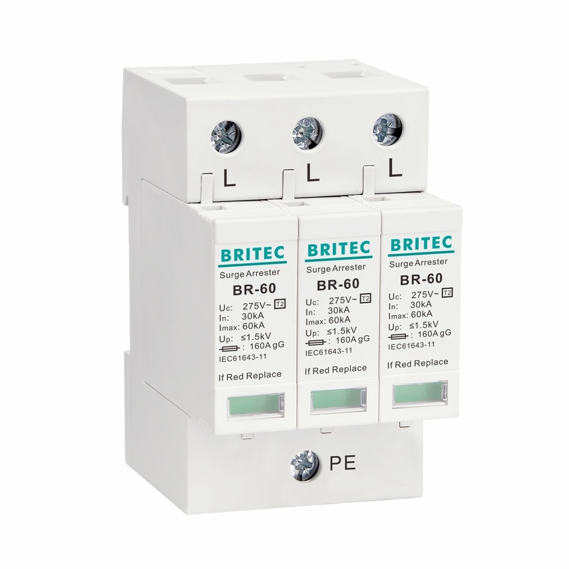 BR385-60 3P SPD κλάσης II 60kA Τύπος 2 Προστασία από υπερχείλιση