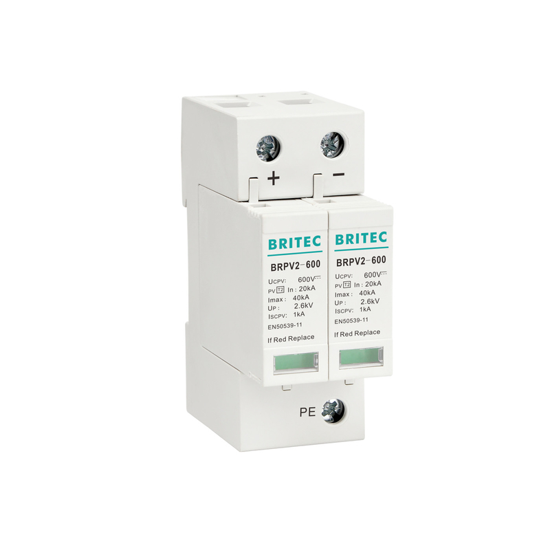 BRPV2-600 2 Mod 600V Φωτοβολταϊκό φωτοβολταϊκό Spd DC Προστατευτική συσκευή υπερεύματος ηλιακής ενέργειας spd dc600v pv arrester υπερεύματος
