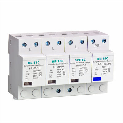 Τύπος SPD 50kA BRITEC BR-50GR 275 2P - 1 Arrester προστάτης βροντής κύματος ραγών εναλλασσόμενου ρεύματος DIN συσκευών προστασίας κύματος