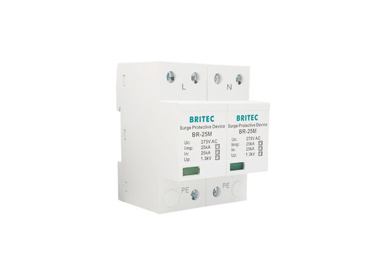 25kA τύπος - 1 ενιαία φάση T1 10/350us 2P προστάτη 275V 1.3kV κύματος