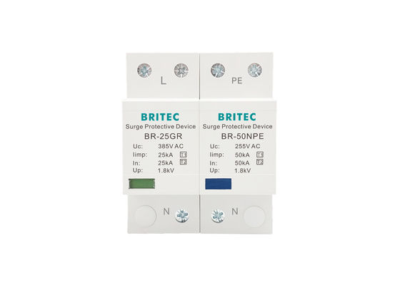 Τύπος ενιαίας φάσης Κα 25 - 1 συσκευή 1+1 κατηγορία Ι προστασίας κύματος για TT TN-s