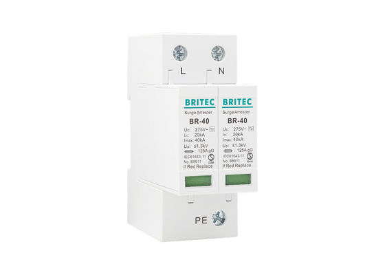 Τύπος καλυπτρών αστραπής χαμηλής τάσης συστημάτων της TN 40kA 2P - συσκευή προστασίας 2 κύματος