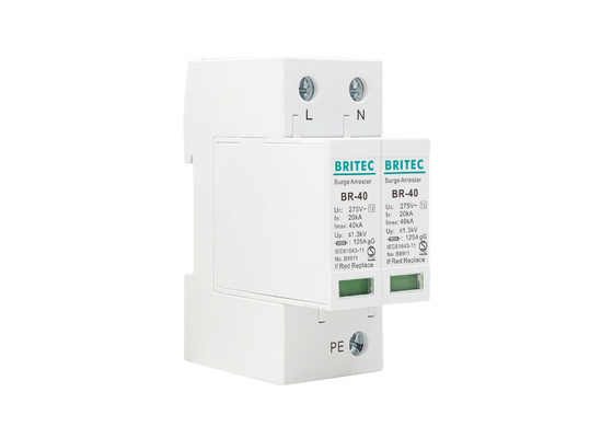 Κατηγορία ΙΙ καλυπτρών αστραπής προστασία κύματος ραγών Imax 40kA 2P 20-40kA DIN άνω του SPD τάσης