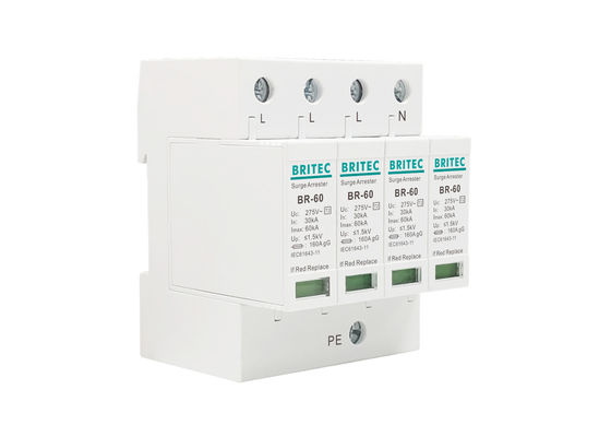 60kA AC275V DIN Rail Mount Surge Lightning Arrestor SPD για την προστασία της ηλεκτρικής ενέργειας