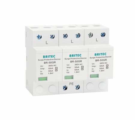 BRITEC 50GR Συσκευή προστασίας από κεραυνό AC Προστασία από υπερβολική πίεση Συσκευή προστασίας από υπερβολική πίεση SPD Προστατευτής υπερβολικής πίεσης Ηλεκτρικός SPD 50ka Απαλλαγμός κεραυνών