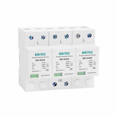 10/350μs Τύπος 1 Συγκρατητής υπερβολικής ισχύος 50KA Συσκευή προστασίας από κεραυνό