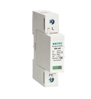 BR-40 4P 40kA 4 Pole 3 Phase tuv ac υπερχείλιση arrester υπερχείλιση απορροφητή προστασία spd 275v προστατευτής υπερχείλισης κεραυνών