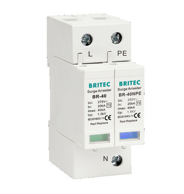 BR-40 4P 20kA - 200kA Προστασία από υπερτάσεις Συσκευή υπεράκτισης Συγκρατητές υπεράκτισης Spd Thunder Lightning 275v προστατευτής υπεράκτισης κεραυνών