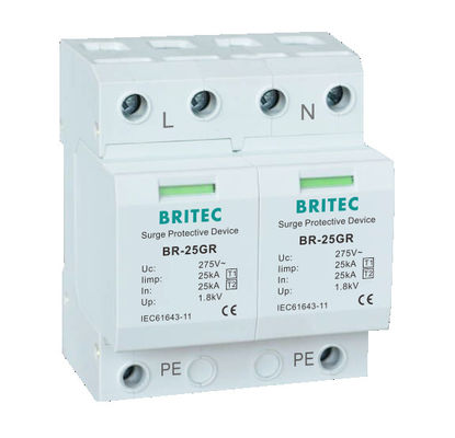 BRITEC BR-25GR 1P 25kA Type 1 Surge Rerester spd Συσκευές προστασίας από υπερτάσεις Thunder Protector