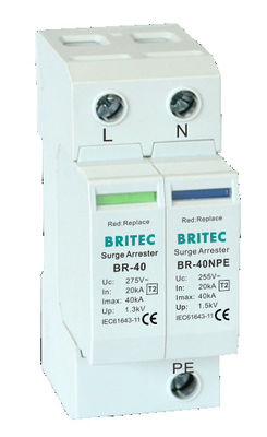 BRITEC BR-40 4P Συσκευή προστασίας από υπερβολική τάση Τρεις φάσεις SPD Προστασία από κεραυνό Συνελήφθης Κίνα κατασκευαστής προστασίας από υπερβολική τάση