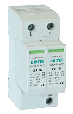 BR-7M 4P T1+T2 Συγκρατητής υπερβολικής τάσης B+C Spd Προστασία κατά της υπερβολικής τάσης Συσκευή προστασίας κατά της υπερβολικής τάσης τύπου1 3 φάσεων spd Ü-Ableiter