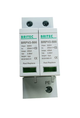 BRPV2 500 PV Surge Arrester DC12V 24V 48V 500V 690V 800V 1000V Προστατευτική διάταξη προστασίας από υπερβολική τάση