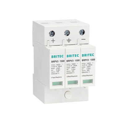 BRPV3-1000-5 T1 50kA DC 1000V 5kA Τύπος 1+2 Φωτοβολταϊκός προστατευτής υπερτάσεων Συγκρατητής υπερτάσεων Ηλιακή προστατευτική συσκευή υπετάσεων t1 t2 dc SPD Φωτοβολταϊκά SPD