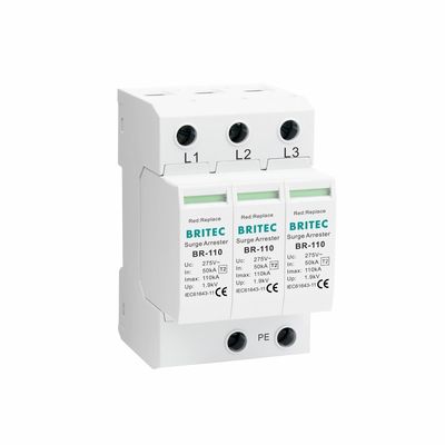 BR-110 4P OEM Τύπος 2 Προστατευτής υπερτάσεων 275v Προστατευτική συσκευή υπετάσεων SPD Varistor arrester 4-pole surge arrester