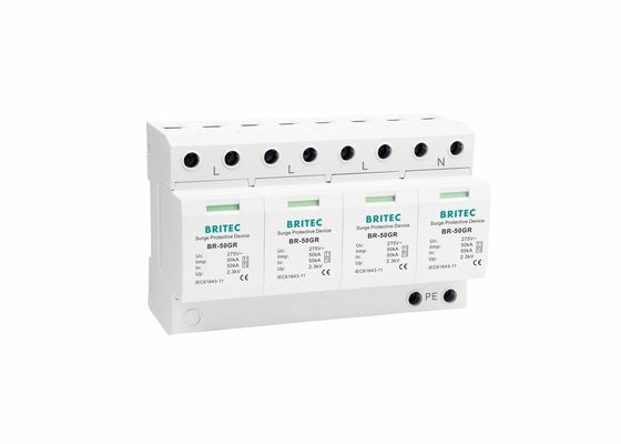 Καλύπτρα αστραπής εναλλασσόμενου ρεύματος 3 βιομηχανικός καταπιεστής κύματος BR-50GR φάσης IEC61643