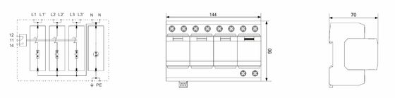 IP20 Θερμοπλαστικό 50kA T1 Τάξη Β Προστασία από υπερβολική τάση